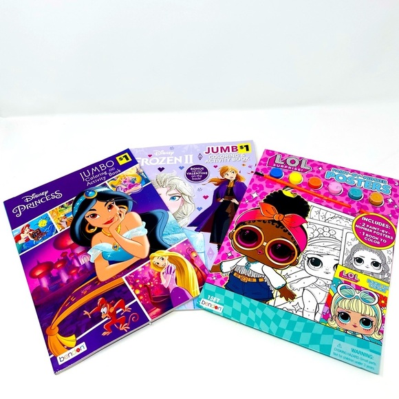 Disney Princess and LOL Surprise Jumbo Coloring Activity Books - Picture 1 of 6